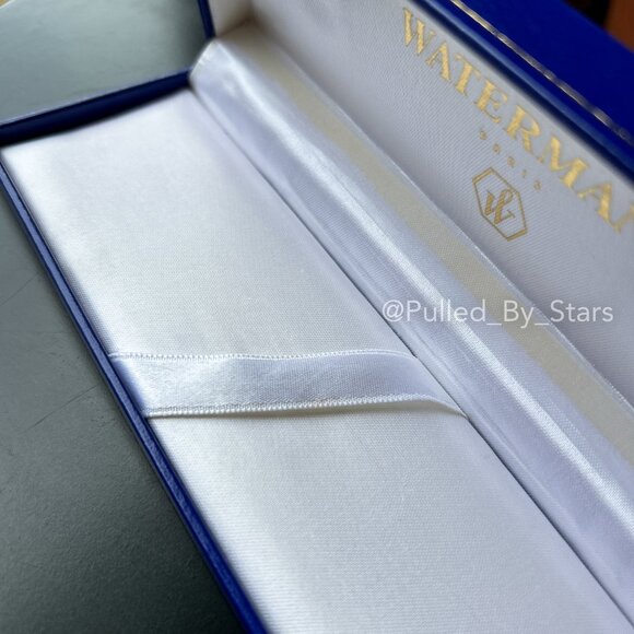 WATERMAN PARIS Vintage Royal Blue & Gold Satin Lined Fountain Pen Case Box - Picture 12 of 15